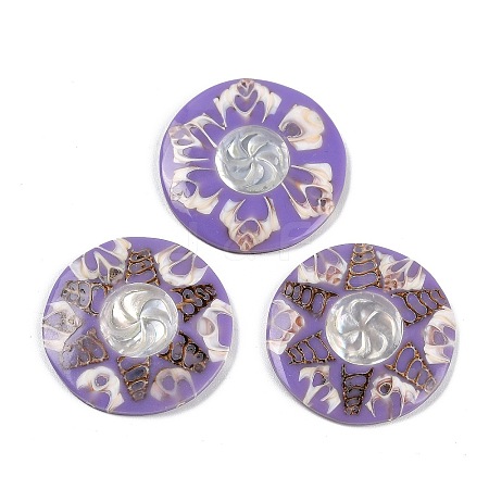 Dyed Natural Shell Cabochons SHEL-P018-01A-02-1