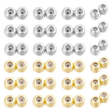 24Pcs 2 Colors Brass Beads KK-HY0004-37-1