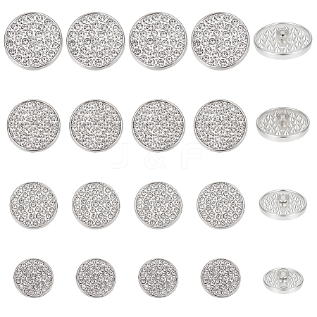 20Pcs 4 Styles 1-Hole Zinc Alloy Shank Buttons BUTT-OC0001-68-1