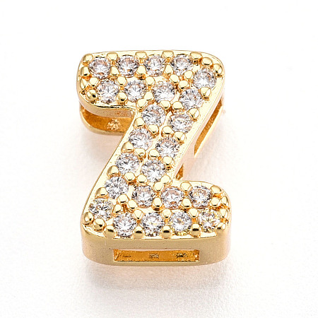 Brass Micro Pave Cubic Zirconia Charms KK-N254-217G-Z-1