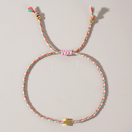 Mother's Day Adjustable Brass Bead Braided Bead Bracelets YE2550-6-1