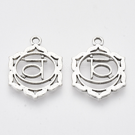 Tibetan Style Alloy Pendants TIBEP-S319-049D-RS-1