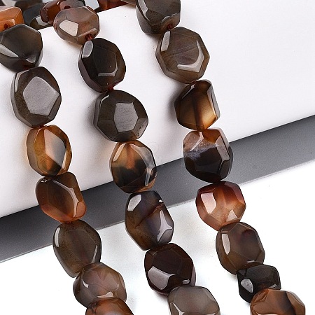 Dyed & Heated Natural Agate Beads Strands G-N359-15A-07-1