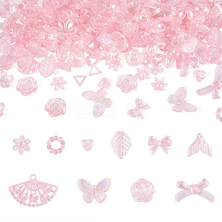 182Pcs 100G Transparent Acrylic Beads OACR-TA0003-66C-1