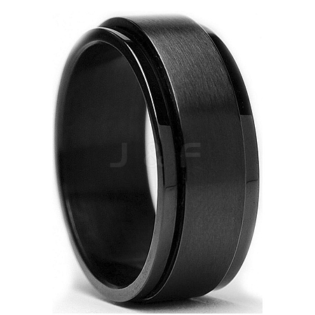Black Stainless Steel Rotating Finger Ring PW-WG33260-19-1