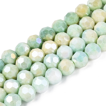 Anti-Tarnish Electroplate Glass Beads Strands EGLA-ZX010-8mm-12-1