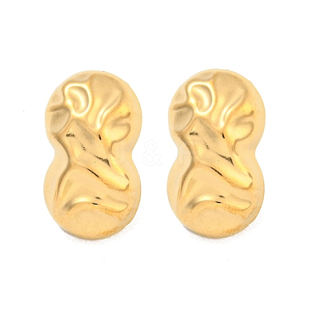 Peanut 304 Stainless Steel Ear Studs EJEW-L290-032G-1