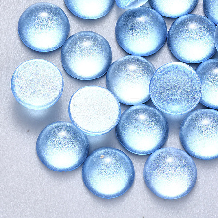 Transparent Spray Painted Glass Cabochons GLAA-S190-013C-F08-1