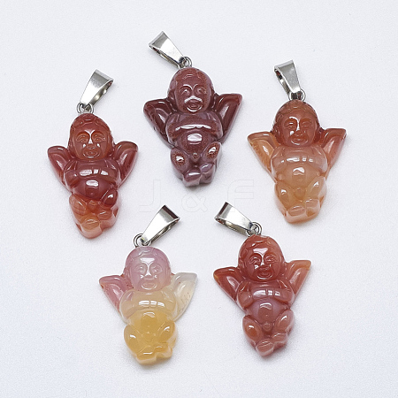 Natural Carnelian/Red Agate Pendants G-T122-11B-1