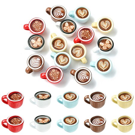 15Pcs 5 Colors Baking Paint Alloy Pendants FIND-CJ0005-89-1