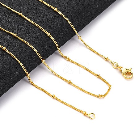 2mm Rack Plating Brass Satellite Chain Necklaces for Women Men MAK-L044-33G-1