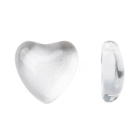 Transparent Glass Heart Cabochons GGLA-R021-8mm-1