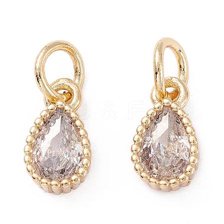Brass Micro Pave Cubic Zirconia Charms ZIRC-E145-76G-1