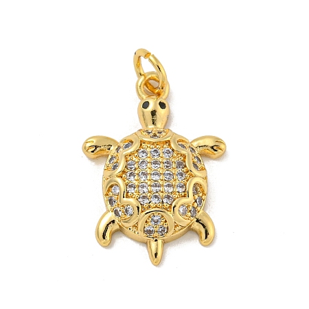 Brass Micro Pave Cubic Zirconia Pendants KK-N254-129B-G-1