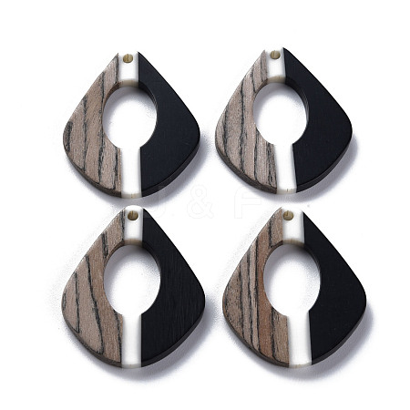 Opaque Resin & Walnut Wood Pendants RESI-T035-33-1