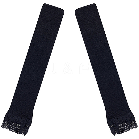 1 Pair Acrylic Fibers Long Mesh Lace Gloves AJEW-CN0006-67B-1