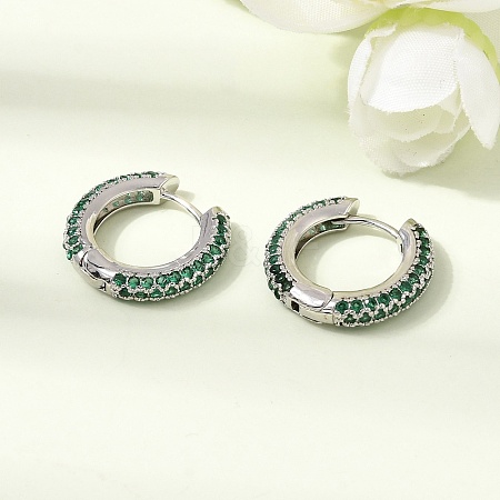 Brass Micro Pave Cubic Zirconia Hoop Earrings KK-CBA8324-24P-01-1
