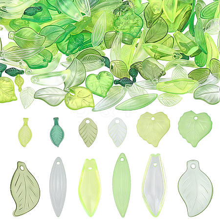480Pcs 12 Styles Transparent Acrylic Pendants MACR-ME0001-27-1