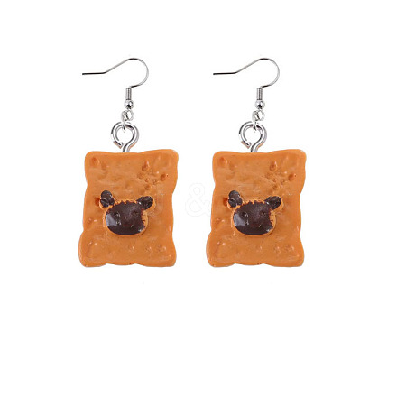 Resin Food Model Dangle Earrings PW-WGD1124-09-1