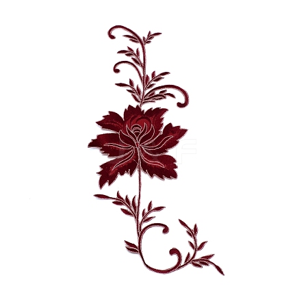 Peony Computerized Embroidery Cloth Iron on/Sew on Patches DIY-WH0265-88B-1