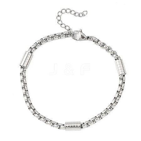 Tarnish Resistant 304 Stainless Steel Box Chains Bracelets for Women BJEW-JB12634-01-1