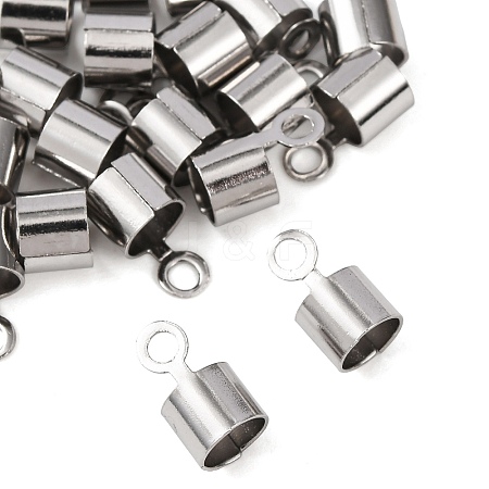 304 Stainless Steel Fold Over Crimp Cord Ends STAS-P434-05F-P-1