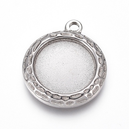 Tarnish Resistant 304 Stainless Steel Pendant Cabochon Settings LS-STAS-G214-07P-1