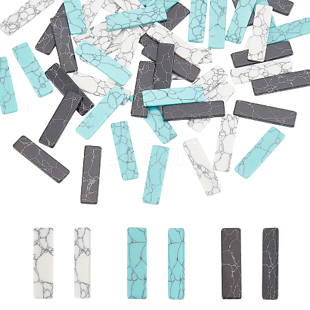 60Pcs 3 Colors Synthetic Turquoise Cabochons G-AR0004-62-1