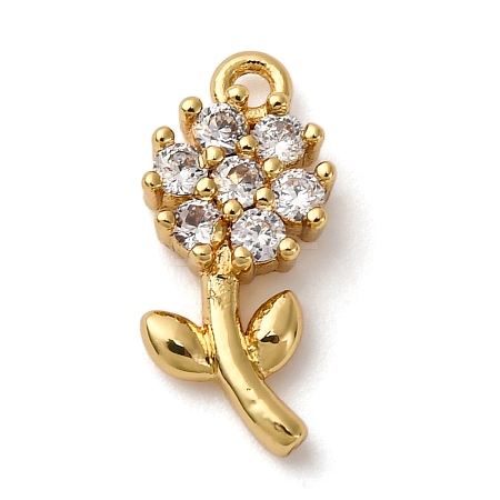 Brass Micro Pave Cubic Zirconia Pendants KK-I276-04G-02-1