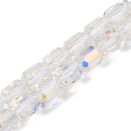 Electroplate Transparent Glass Beads Strands GLAA-C029-02A-10-1