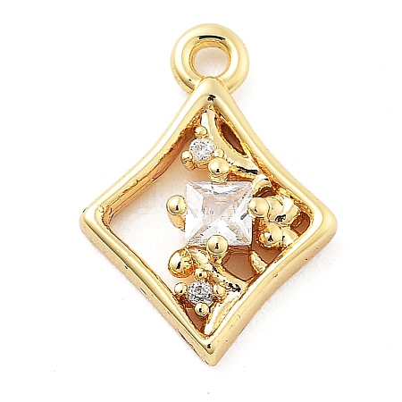 Brass Micro Pave Cubic Zirconia Pendants KK-H511-01G-03-1