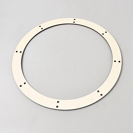 Unfinished Wooden Hanging Wreath Frame WOCR-WH0004-023B-1
