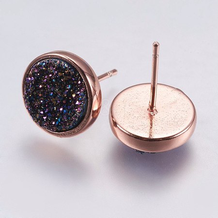 Druzy Resin Earrings KK-E724-S-11RG-1