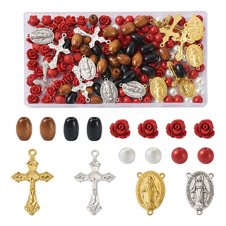 Beadthoven DIY Rosary Jewelry Making Finding Kits DIY-BT0001-43-1