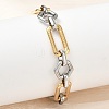 304 Stainless Steel Link Chain Bracelets for Women BJEW-A169-01GP-3