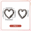 20Pcs Zinc Alloy Rhinestone Spring Gate Rings FIND-SP0004-36B-2