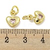 Rack Plating Brass Micro Pave Cubic Zirconia Charms KK-E114-01G-01-3