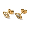 304 Stainless Steel Crystal Rhinestone Stud Earrings for Women EJEW-C094-01K-G-1