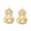 Religion Brass Micro Pave Clear Cubic Zirconia Pendants KK-N287-46A-G-1