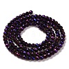 Electroplate Glass Beads Strands GLAA-H021-01B-FP09-4