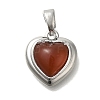 Natural Carnelian(Dyed & Heated) Heart Charms KK-K388-02P-1