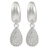 Teardrop Clear Cubic Zirconia Dangle Earrings EJEW-Q387-05P-1