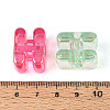 UV Plating Transparent Acrylic European Beads X-OACR-M027-02H-4