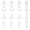 DICOSMETIC 12Pcs 3 Styles 925 Sterling Silver Pendant Bails STER-DC0001-12-1