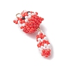 Glass Seed Beaded Cat Pendants PALLOY-MZ01020-01-3