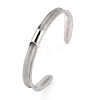 Non-Tarnish 304 Stainless Steel Open Cuff Bangles for Women BJEW-U001-03P-1