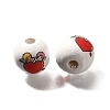 Valentine's Day Element Printed Wood Beads WOOD-R002-01-15-2