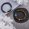 Crafans DIY Men's Gemstone Bracelet with Cross Making Kits DIY-CF0001-21-6
