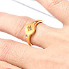 Flat Round with Star Pattern 304 Stainless Steel Micro Pave Clear Cubic Zirconia Finger Rings FS-WG7CEF6-02-4