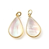 Natural White Shell & Epoxy Resin Pendants KK-E794-02G-01-1